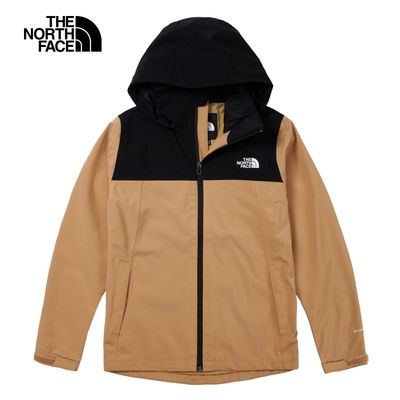 【The North Face 官方旗艦】北面女款棕色拼���防水透氣可��納連帽衝鋒衣｜7WCKKOM