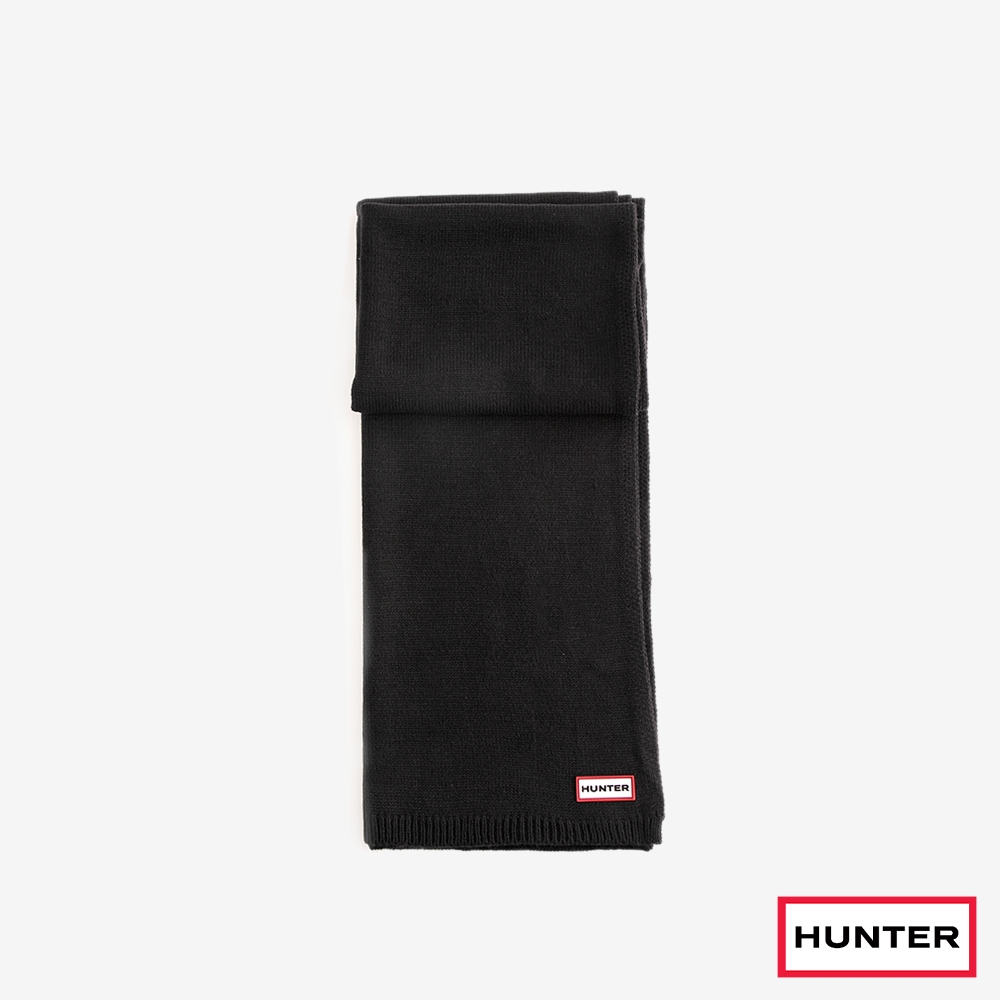 HUNTER - 配件-PLAY素面針織圍巾-黑色