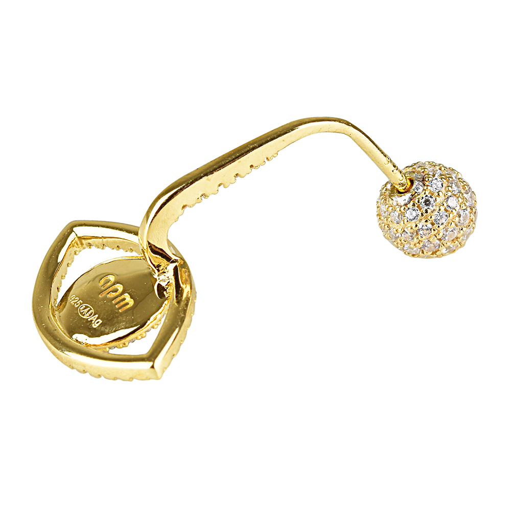 apm MONACO ETE系列晶鑽鑲飾幸運眼設計金黃色單只純銀耳環(金) product image 4