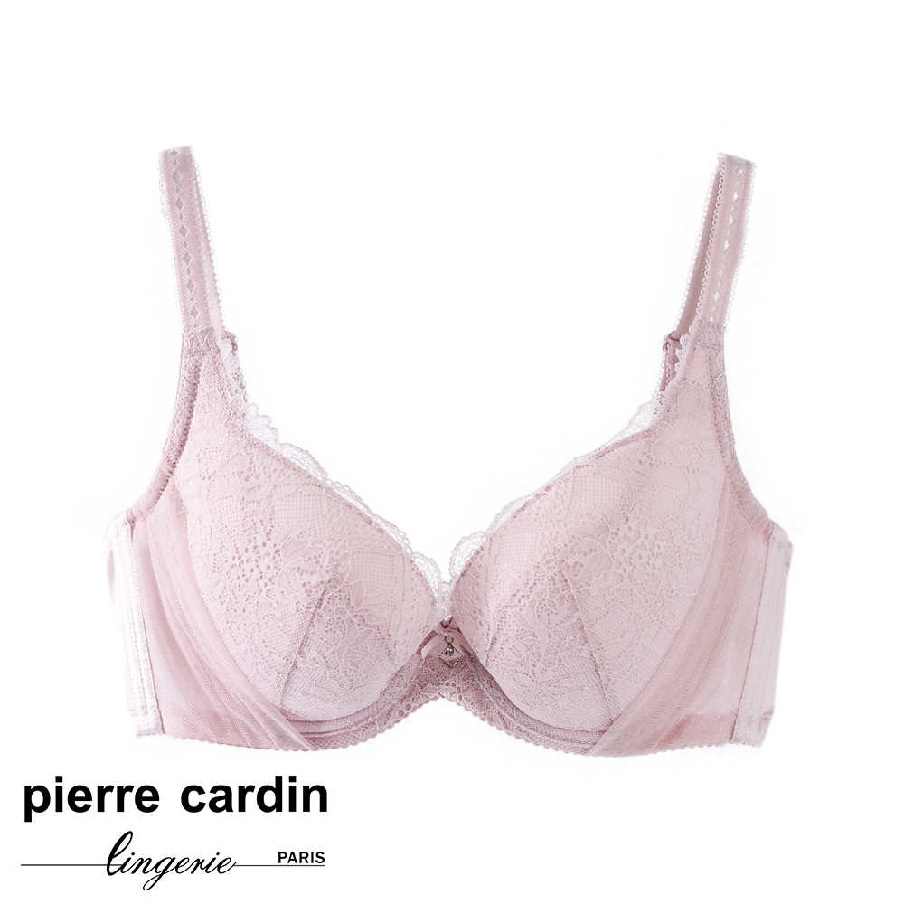 【pierre cardin 皮爾卡登女性內衣】優雅天使蕾絲呼吸棉包覆內衣-粉