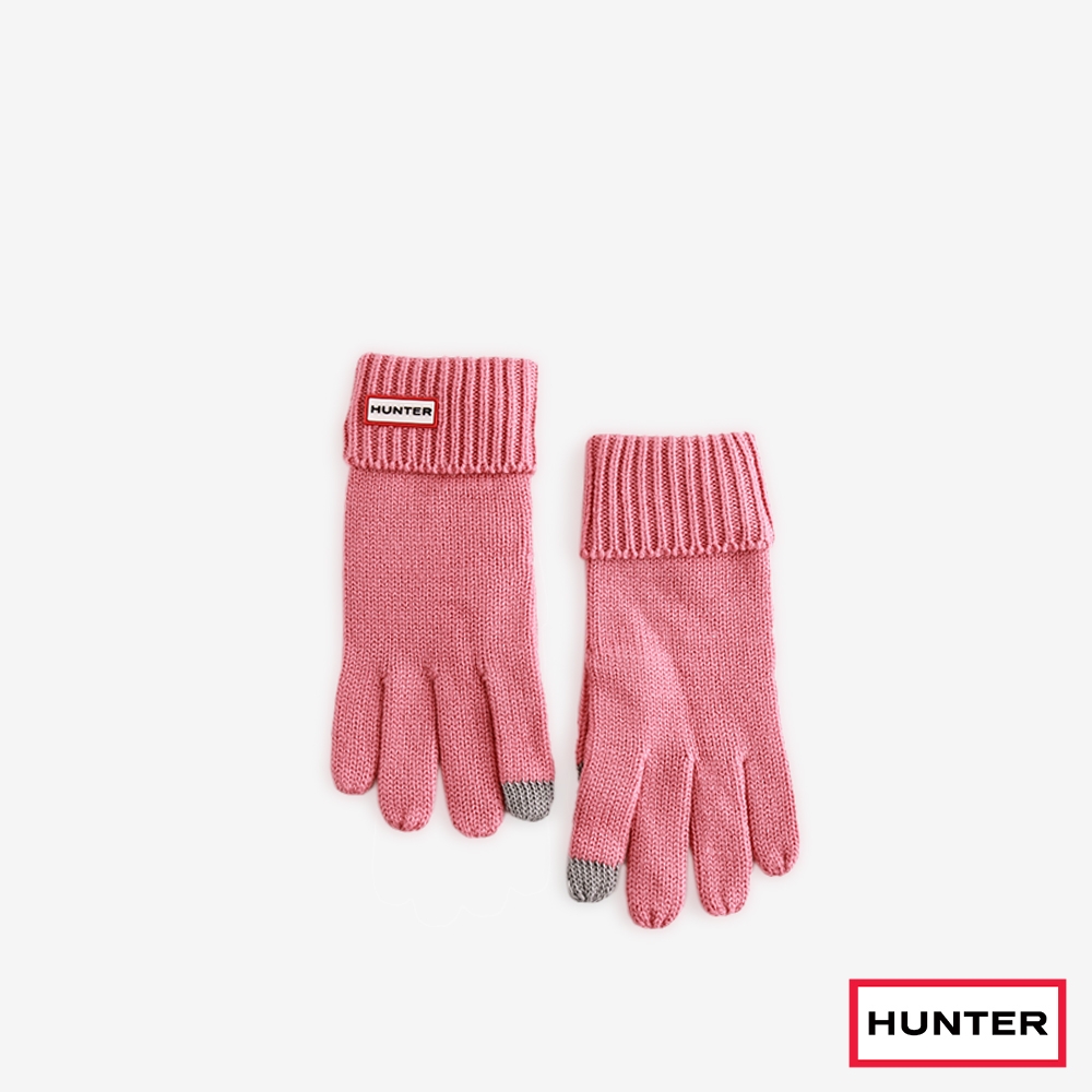 HUNTER - 配件-PLAY素面針織手套-粉色