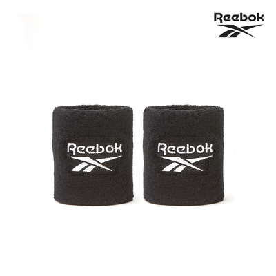 【Reebok運動潮跑組】棉質舒適運動護腕(兩色任選)+Reebok 舒適吸汗寬版運動髮帶(黑)