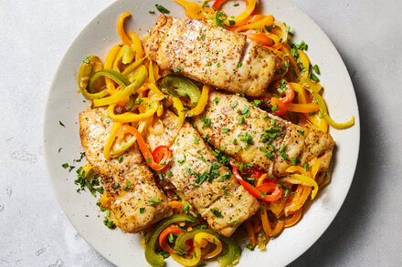 Image for Baked Fish With Slow-Cooked Peppers