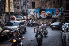 Hassan Nasrallah on a poster in Beirut in 2017.