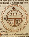 T and O style mappa mundi by Isidore of Seville, 12th c.