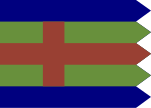 Proposal for Flag of Jutland, designed by artist Per Kramer[1] (actual use is not recorded)