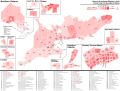 Ontario general election 2018 - Liberal vote strength by Riding