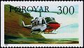 Bell 212 of Strandfaraskip Landsins for domestic transport in the Faroe Islands (Faroese stamp of 1985).