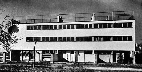 Roof terrace and roof garden in modern house in Warsaw dated 1929.