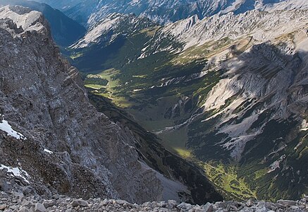 Talübergang zum Vomper Loch mit Rosslochkamm und Hallerangeralm