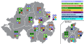 Northern Ireland assembly election 1998 - Winning party by constituency seats