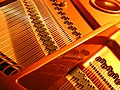 Interior of a grand piano