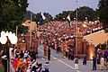 The Beating Retreat ceremony on the Border of Pakistan and the Republic of India.