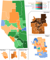 Alberta general election 2015 - Winning party vote by riding