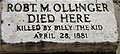 Bob Ollinger death marker