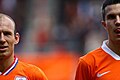 Arien Robben and Robin Van Persie before the international friendly match between Netherlands and Japan.