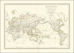 Mercator "Mappe-Monde" [World Map], centered on Oceania, by Adrien-Hubert Brué, 1816