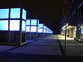 Library of the Technical University and the University of Arts, Berlin, Germany, (Volkswagen Library) during night