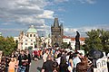 English: tourists on the Carls Bridge, an ordinary summer day