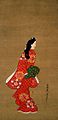 Beauty looking back (Hishikawa Moronobu, 17th C.)