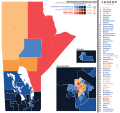 Manitoba general election 2016 - Winning party vote by riding