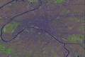 Landsat view (false colours), city