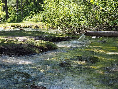 Quellgebiet der Isar im Karwendel. English: Source of river Isar near mountain Birkkarspitze.