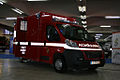 Citroen Jumper Ambulance of the firefighters in Portugal, with "AMBULANCIA" in mirror writing ("AICNALUBMA")