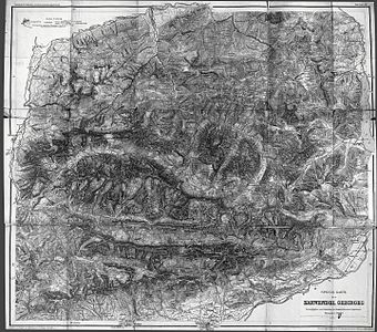 Hinterau Thal auf der Specialkarte von 1888 (im unteren Drittel der Karte)