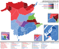 New Brunswick general election 2018 - Winning party vote by riding