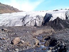 Glacier Mýrdalsjökull with volcano Katla