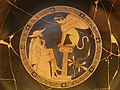 Oedipus and the sphinx, Red Figure Kylix, circa 470 BCE
