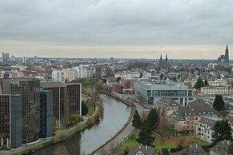 Français : Vue du Parlement européen vers St-Paul et ARTE