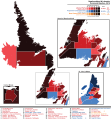 Newfoundland & Labrador general election 2015 - Winning party vote by riding