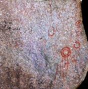 6th: Red rock art paintings at Dolwe Island Golofa