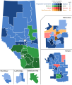 Alberta general election 2012 - Winning party vote by riding