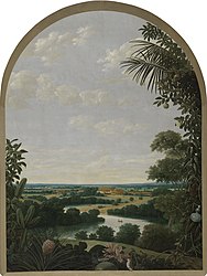 Landscape in Brazil label QS:Len,"Landscape in Brazil" label QS:Lpl,"Krajobraz w Brazylii" label QS:Lnl,"Landschap in Brazilië" 1652. oil on canvas medium QS:P186,Q296955;P186,Q12321255,P518,Q861259 . 282.5 × 210.5 cm. Amsterdam, Rijksmuseum Amsterdam}}.