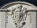 Relief featuring both the coat of arms of Louis XIV and his chiffre