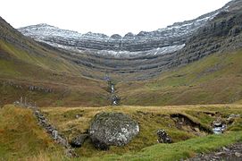 Glacial circus valley in Kunoy