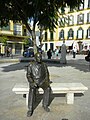 Escultura dedicada a Picasso en la Plaza de la Merced, Málaga. Sculpture in honor to Picasso at Plaza de la Merced, Málaga (Spain).