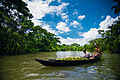 Floating market on Kuriana canal in Pirojpur