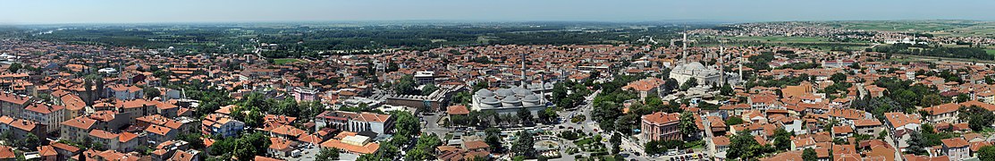 360°, Maritsa, Saraçhane Bridge, Eski Mosque and Üç Şerefeli Mosque, View of Edirne  