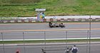 Bruno Senna drives a Lotus F1 car of Ayrton at the 2004 Brazilian GP