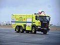 Fire engine on airport Reykjavíkurflugvöllur in Iceland