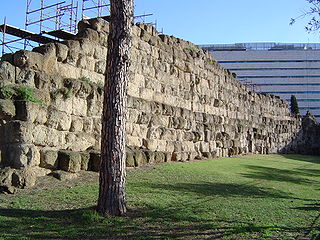 Large part of the Servian Wall near Termini station (Esquilino)