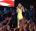 Dion performing "God Bless America" in 2002.