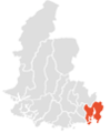 Location of Kristiansand in Vest-Agder