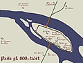 Reconstructed map of Paris in 9 century.