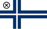 Flag used by Finnish yacht clubs. Club insignia goes in the canton.