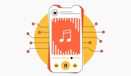 AI Music Generator illustration featuring artificial intelligence, music creation, algorithms, sound design, audio tech mobile app and machine learning. Ai music production vector illustration.